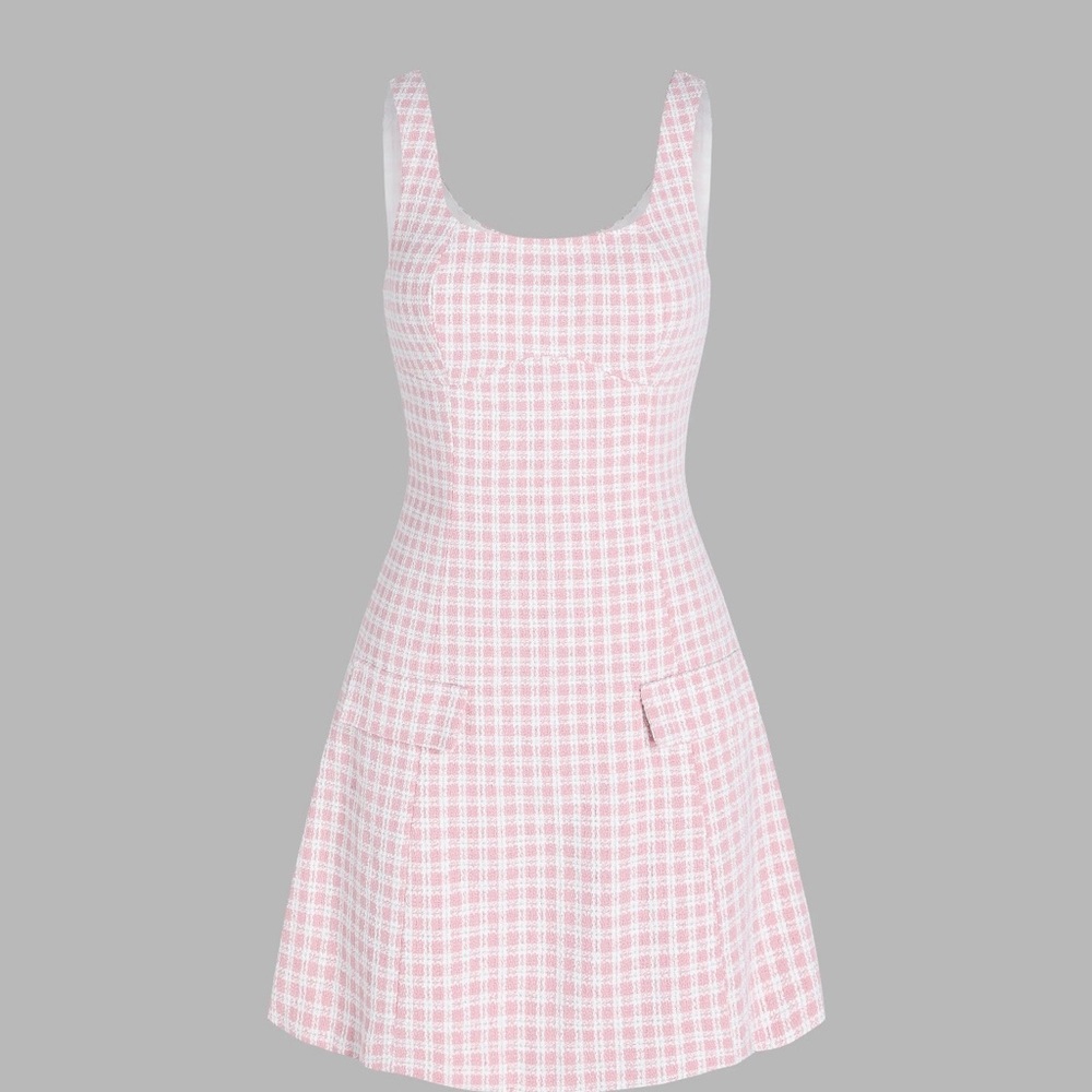 Cider Pink Plaid Mini Dress
